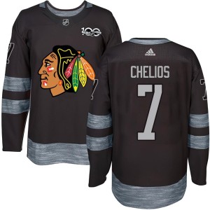 Youth Chicago Blackhawks Chris Chelios Authentic 1917-2017 100th Anniversary Jersey - Black