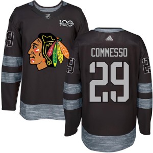 Youth Chicago Blackhawks Drew Commesso Authentic 1917-2017 100th Anniversary Jersey - Black