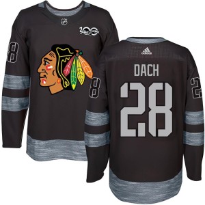 Youth Chicago Blackhawks Colton Dach Authentic 1917-2017 100th Anniversary Jersey - Black