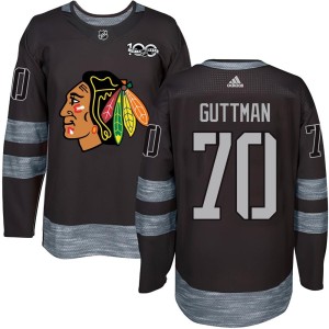 Youth Chicago Blackhawks Cole Guttman Authentic 1917-2017 100th Anniversary Jersey - Black