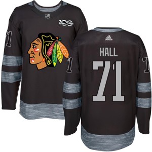 Youth Chicago Blackhawks Taylor Hall Authentic 1917-2017 100th Anniversary Jersey - Black