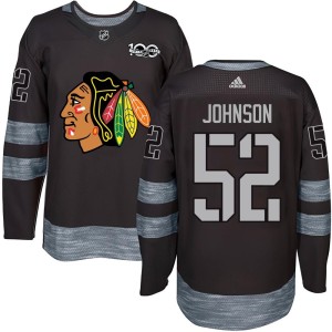 Youth Chicago Blackhawks Reese Johnson Authentic 1917-2017 100th Anniversary Jersey - Black