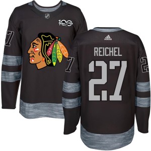 Youth Chicago Blackhawks Lukas Reichel Authentic 1917-2017 100th Anniversary Jersey - Black