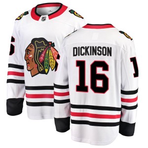 Youth Chicago Blackhawks Jason Dickinson Fanatics Branded Breakaway Away Jersey - White