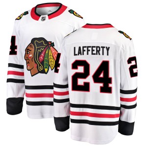 Youth Chicago Blackhawks Sam Lafferty Fanatics Branded Breakaway Away Jersey - White