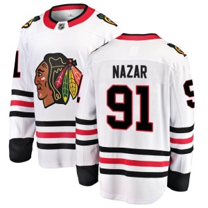 Youth Chicago Blackhawks Frank Nazar Fanatics Branded Breakaway Away Jersey - White