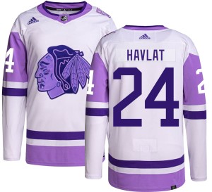 Youth Chicago Blackhawks Martin Havlat Adidas Authentic Hockey Fights Cancer Jersey -