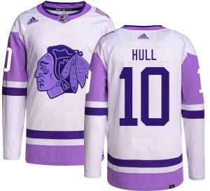 Youth Chicago Blackhawks Dennis Hull Adidas Authentic Hockey Fights Cancer Jersey -