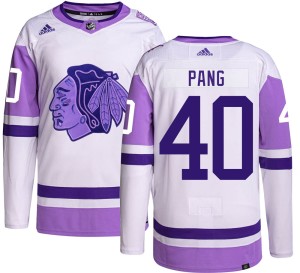 Youth Chicago Blackhawks Darren Pang Adidas Authentic Hockey Fights Cancer Jersey -