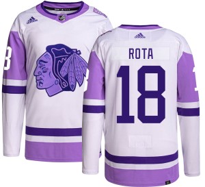Youth Chicago Blackhawks Darcy Rota Adidas Authentic Hockey Fights Cancer Jersey -