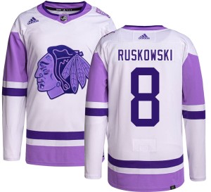 Youth Chicago Blackhawks Terry Ruskowski Adidas Authentic Hockey Fights Cancer Jersey -