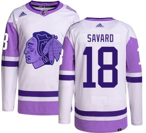 Youth Chicago Blackhawks Denis Savard Adidas Authentic Hockey Fights Cancer Jersey -