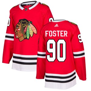 Youth Chicago Blackhawks Scott Foster Adidas Authentic Home Jersey - Red
