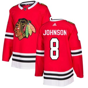 Youth Chicago Blackhawks Jack Johnson Adidas Authentic Home Jersey - Red