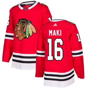 Youth Chicago Blackhawks Chico Maki Adidas Authentic Home Jersey - Red