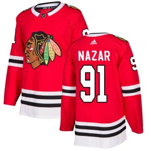 Youth Chicago Blackhawks Frank Nazar Adidas Authentic Home Jersey - Red