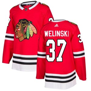 Youth Chicago Blackhawks Andy Welinski Adidas Authentic Home Jersey - Red