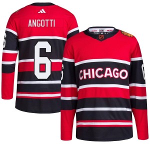 Men's Chicago Blackhawks Lou Angotti Adidas Authentic Reverse Retro 2.0 Jersey - Red