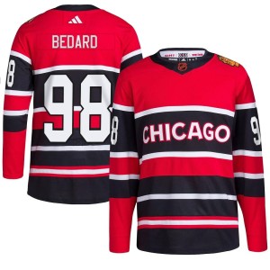 Men's Chicago Blackhawks Connor Bedard Adidas Authentic Reverse Retro 2.0 Jersey - Red
