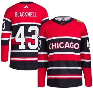 Men's Chicago Blackhawks Colin Blackwell Adidas Authentic Red Reverse Retro 2.0 Jersey - Black