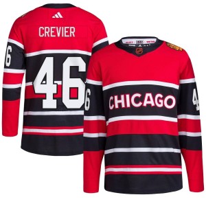 Men's Chicago Blackhawks Louis Crevier Adidas Authentic Reverse Retro 2.0 Jersey - Red