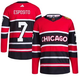Men's Chicago Blackhawks Phil Esposito Adidas Authentic Reverse Retro 2.0 Jersey - Red
