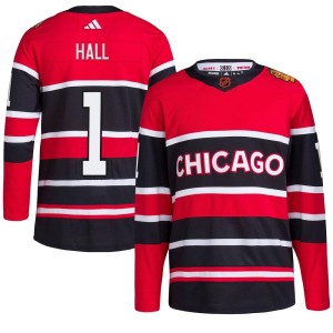 Men's Chicago Blackhawks Glenn Hall Adidas Authentic Reverse Retro 2.0 Jersey - Red