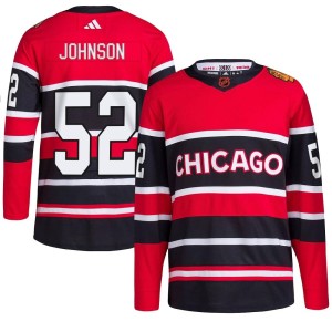 Men's Chicago Blackhawks Reese Johnson Adidas Authentic Reverse Retro 2.0 Jersey - Red
