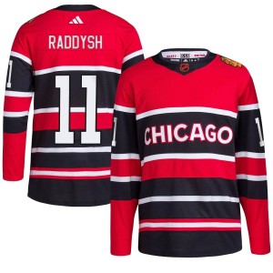 Men's Chicago Blackhawks Taylor Raddysh Adidas Authentic Reverse Retro 2.0 Jersey - Red