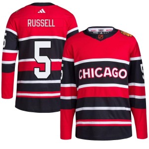 Men's Chicago Blackhawks Phil Russell Adidas Authentic Reverse Retro 2.0 Jersey - Red