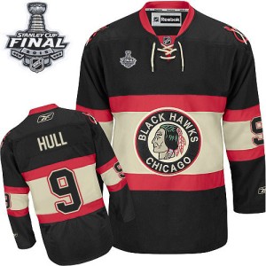 Women's Chicago Blackhawks Bobby Hull Reebok Authentic New Third 2015 Stanley Cup Patch Jersey - Black