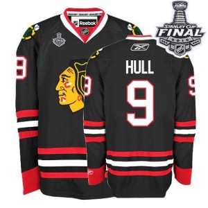 Women's Chicago Blackhawks Bobby Hull Reebok Authentic Third 2015 Stanley Cup Patch Jersey - Black