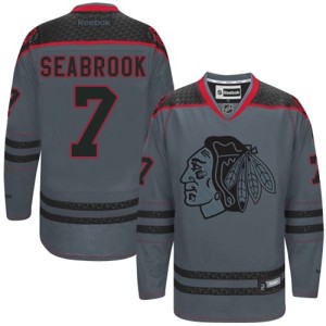 Men's Chicago Blackhawks Brent Seabrook Reebok Authentic Cross Check Fashion Jersey - Charcoal