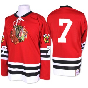 Men's Chicago Blackhawks Chris Chelios Mitchell and Ness Premier 1960-61 Throwback Jersey - Red