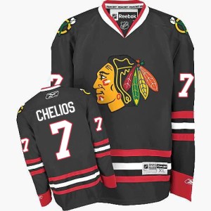 Men's Chicago Blackhawks Chris Chelios Reebok Authentic Third Jersey - Black