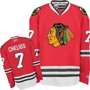 Men's Chicago Blackhawks Chris Chelios Reebok Authentic Home Jersey - Red