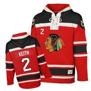 Youth Chicago Blackhawks Duncan Keith Authentic Old Time Hockey Sawyer Hooded Sweatshirt - Red