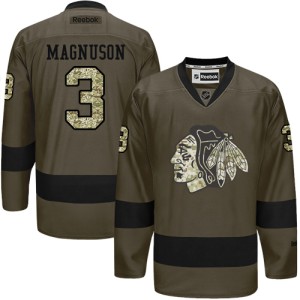 Men's Chicago Blackhawks Keith Magnuson Reebok Authentic Salute to Service Jersey - Green