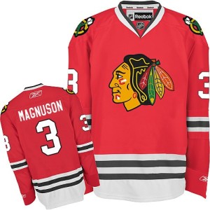 Men's Chicago Blackhawks Keith Magnuson Reebok Authentic Home Jersey - Red