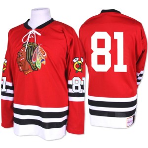 Men's Chicago Blackhawks Marian Hossa Mitchell and Ness Premier 1960-61 Throwback Jersey - Red