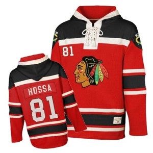 Youth Chicago Blackhawks Marian Hossa Premier Old Time Hockey Sawyer Hooded Sweatshirt - Red