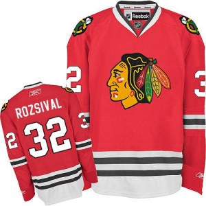 Men's Chicago Blackhawks Michal Rozsival Reebok Authentic Home Jersey - Red