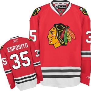 Men's Chicago Blackhawks Tony Esposito Reebok Authentic Home Jersey - Red