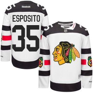 Men's Chicago Blackhawks Tony Esposito Reebok Authentic 2016 Stadium Series Jersey - White