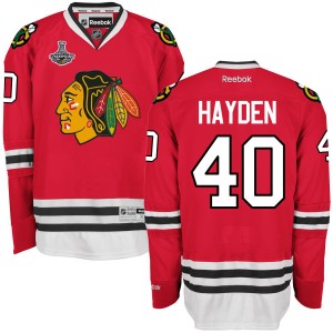 Men's Chicago Blackhawks John Hayden Reebok Replica 2015 Stanley Cup Champions Home Jersey - Red