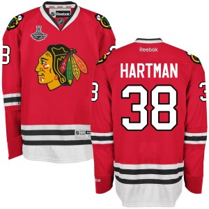 Men's Chicago Blackhawks Ryan Hartman Reebok Replica 2015 Stanley Cup Champions Home Jersey - Red