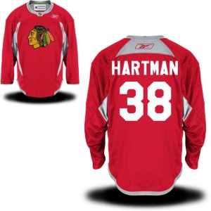 Men's Chicago Blackhawks Ryan Hartman Reebok Premier Practice Team Jersey - - Red