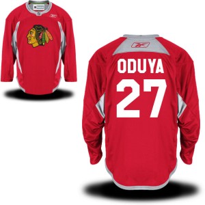 Men's Chicago Blackhawks Johnny Oduya Reebok Authentic Practice Team Jersey - - Red