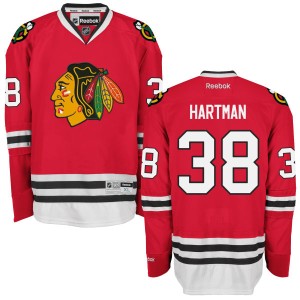 Men's Chicago Blackhawks Ryan Hartman Reebok Authentic Home Jersey - - Red