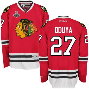 Men's Chicago Blackhawks Johnny Oduya Reebok Authentic 2015 Stanley Cup Champions Home Jersey - Red
